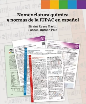Pascual Román eta Efraím Reyes egileen Nomenklatura kimikoa eta IUPACen arauak gaztelaniaz liburuaren azala