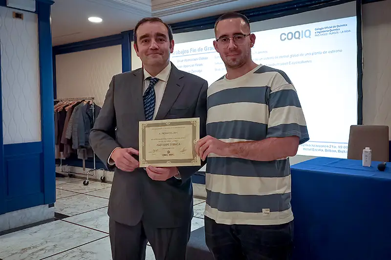 Acto de entrega de los Premios COQIQ al mejor Trabajo de Fin de Grado - TF presentado en 2024 en la Universidad del País Vasco (UPV/EHU)